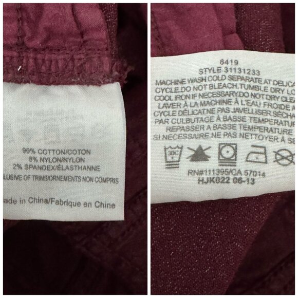 TORY BURCH Women's Super Skinny Jeans Size 29 Burgundy Wine Red Designer Denim - Picture 7 of 10
